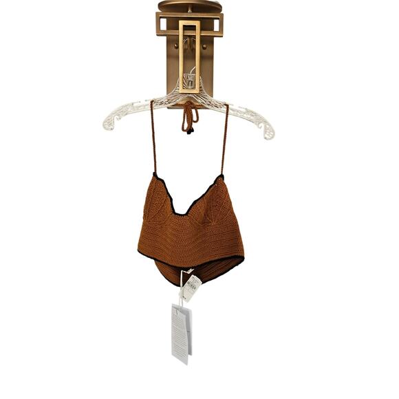 Stella Pardo Paris Orange Samira Knit Crop Top NWT Size Small - Picture 4 of 15